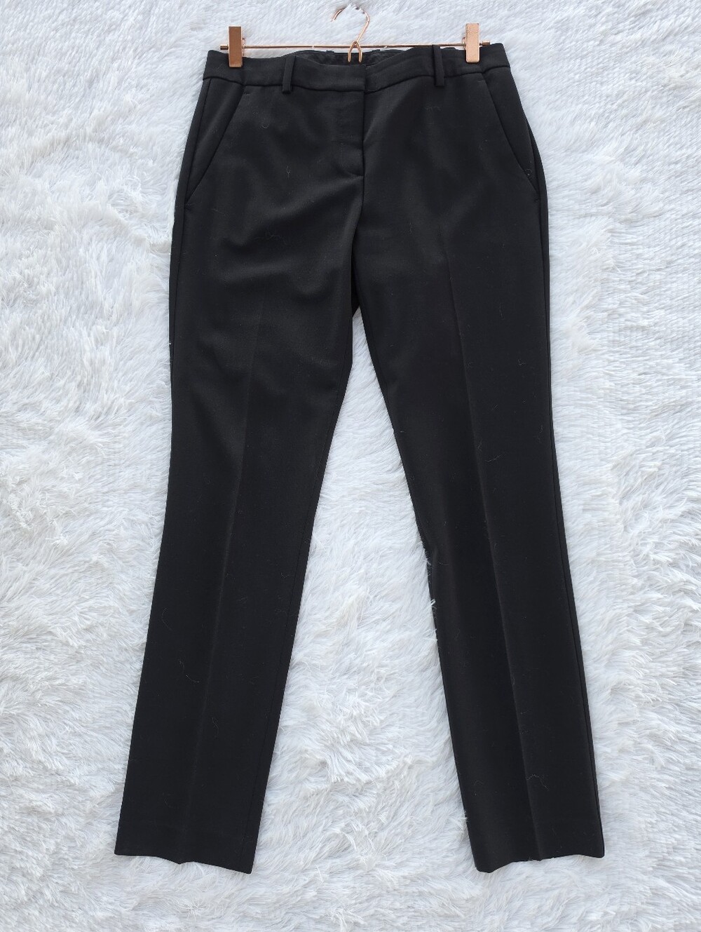 Theory Black Wool Blend Trouser Pants